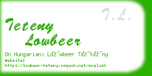 teteny lowbeer business card